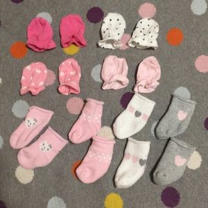 Mittens and socks newborn baby girl